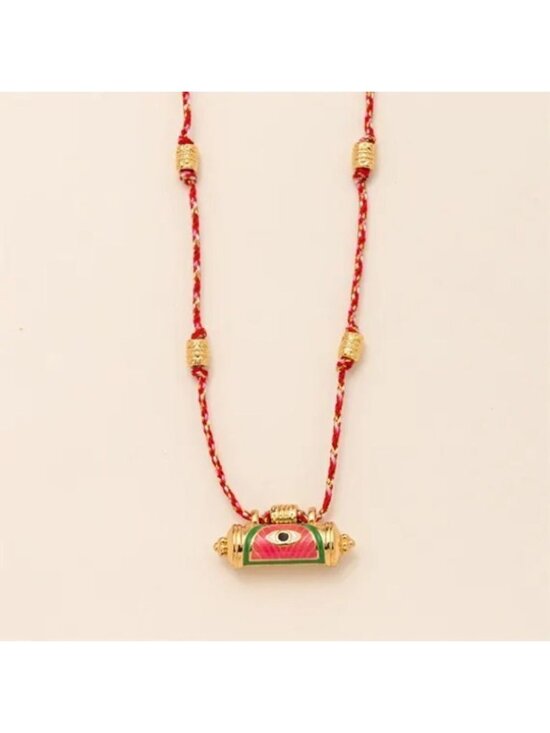 Anthropologie Jewelry - Gold and red Necklace Q410